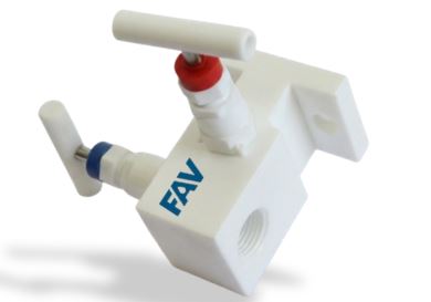 PTFE 2 Way Manifold ,T Type, For Direct Mounting PTFE 2 Way Manifold