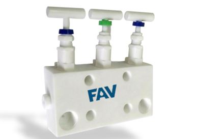 PTFE 3 Way Manifold Valve ,Coplanar Type PTFE 3 Way Manifold Valve