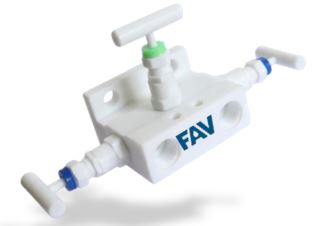 PTFE 3 Way Manifold Valve, T Type PTFE 3 Way Manifold Valve