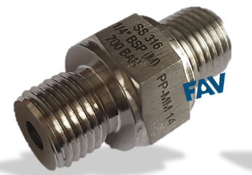 Hex Nipple BSP Male X BSP Male High Pressure Pipe Adaptor
