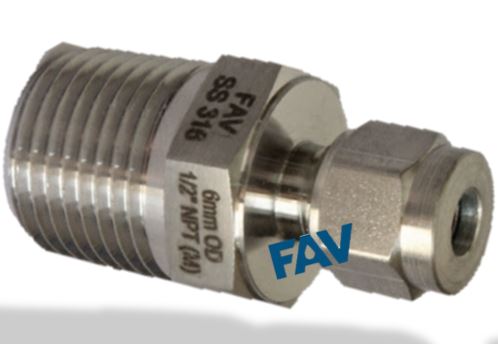 Male Connector BSPT Compression tube fittings