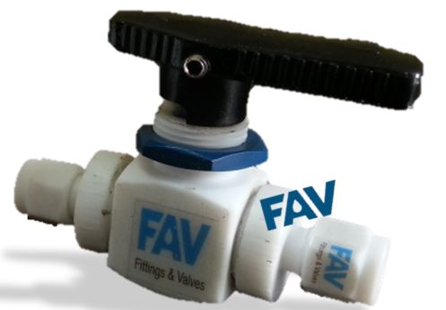 PTFE Ball Valve 2 way Compression Tube PTFE Compression Valve