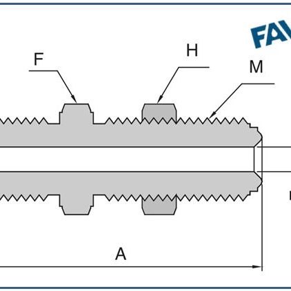 Bulkhead Double Male Union Tube Weld Fittings- Metal Gasket Face Seal Fittings Bulkhead Double Male Union Tube Weld Fittings