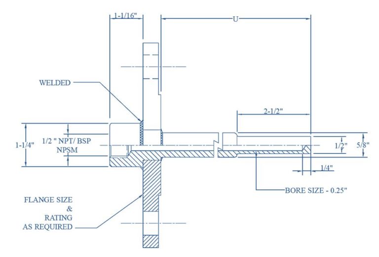 Thermowell for Sensor Protection, bar stock thermowell