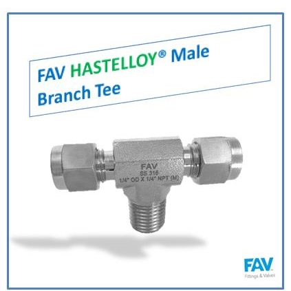 FAV HASTELLOY Male Branch Tee Hastelloy Male Branch Tee