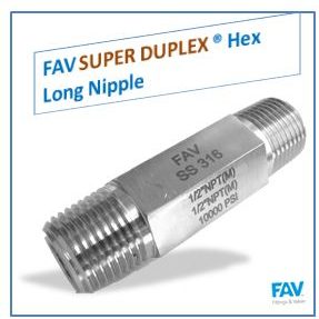 SUPER DUPLEX Hex Long Nipple Super Duplex Hex Long Nipple
