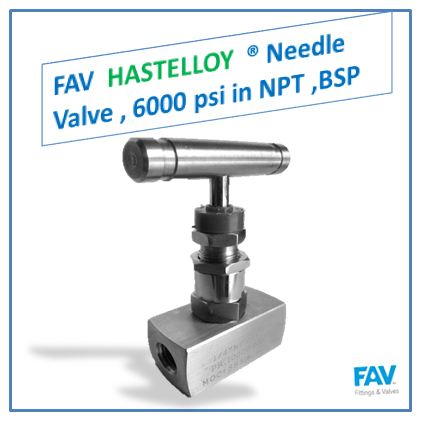 Hastelloy Needle Valve, 6000 PSI