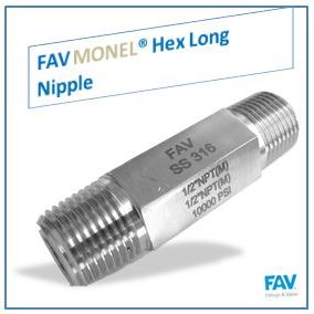 MONEL Hex Long Nipple Monel Hex Nipple
