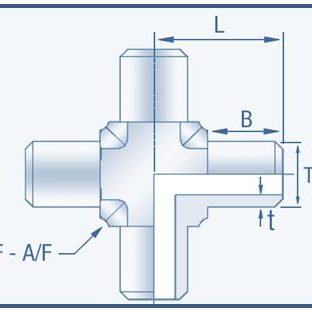 Union Cross – Tube Butt Weld (Fractional) Buttwell Fitting