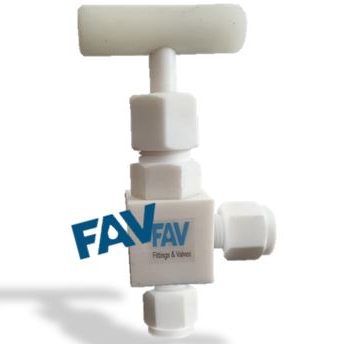PTFE Angle Needle Valve OD Tube PTFE Angle Needle Valve OD