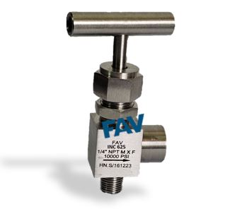 Inconel 625 Angle Needle Valve 10000 psi Male x Female Angle Needle Valve