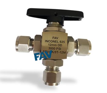 Inconel 625 Ball Valve 3 Way Compression Ball Valve 3 Way Compression