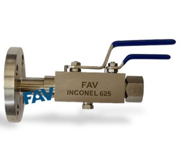 Inconel 625 Double Block and Bleed Valve, Thread x Flange, 2 x Ball Valve, 1 x Needle Valve Double Block and Bleed Valve