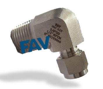 Inconel 625 Male Elbow OD x NPT Male Elbow