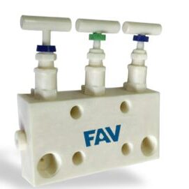 PVDF 3 Way Manifold Valve ,Coplanar Type 3 Way Manifold Valve