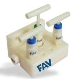 PVDF 3 Way Manifold Valve, T Type, One Side Flange 3 Way Manifold Valve
