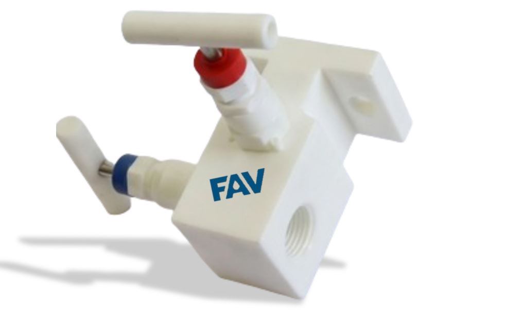 PVDF 2 Way Manifold Valve,T Type, For Direct Mounting 2 Way Manifold Valve