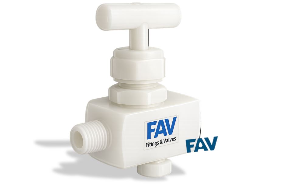 PVDF Needle Valve Male x Female with Vent Plug Needle Valve Male x Female
