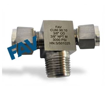 CuNi 90:10 Block Male Branch Tee Block Male Branch Tee