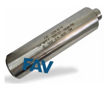 CuNi 90:10 Sampling Cylinder Single Ended High Pressure Sampling Cylinder Single Ended High Pressure